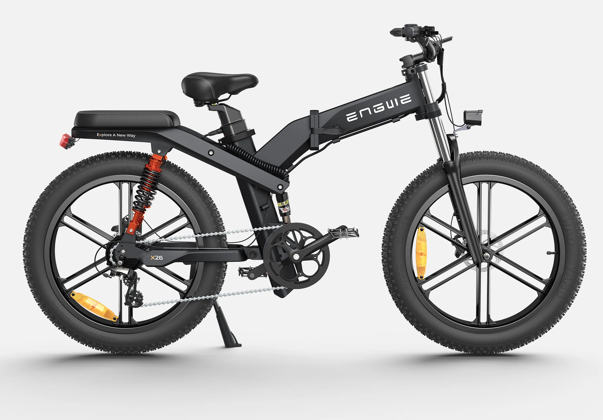 Engwe X26 1000W 26″ Fat Bike Pliable E-Mountain Bike Double Batteries